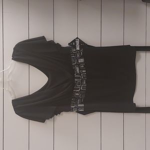 New, R&M Richards black dressy rhinestone top Sz 16